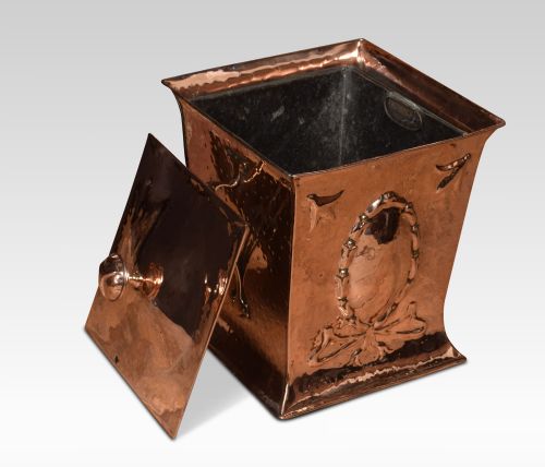 Arts and Crafts Copper Coal Bin