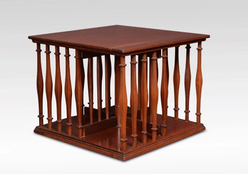 Small Edwardian Mahogany Table Top Revolving Bookcase