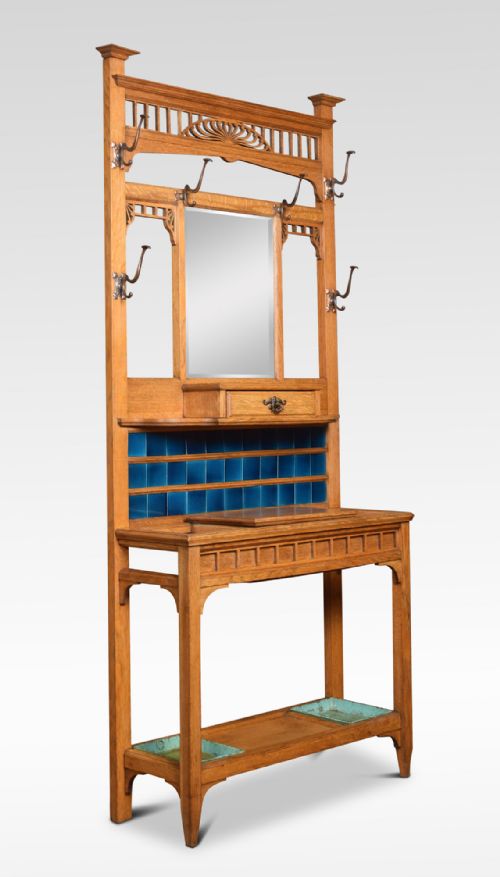 Oak Arts and Crafts Hall Stand