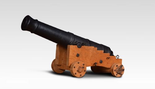 Large Cast Iron Signal Cannon