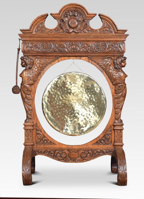 Monumental Carved Oak Dinner Gong