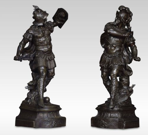 Pair of Spelter Figures of Knights