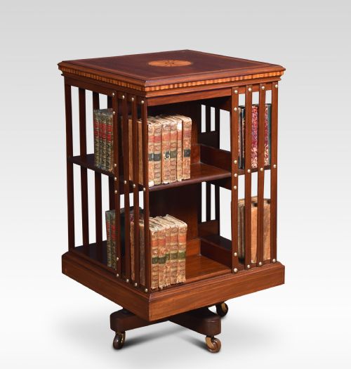 Mahogany Inlaid Revolving Bookcase