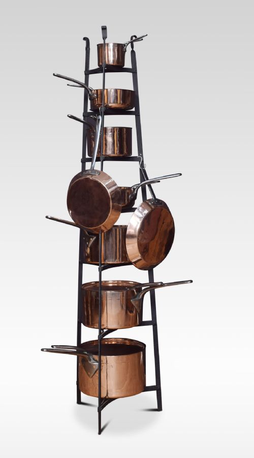 Set of Nine Victorian Copper Pans