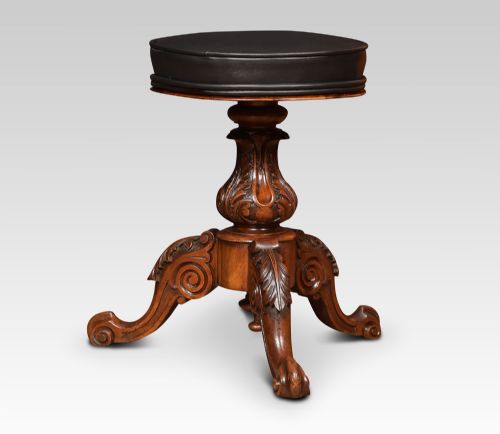 Walnut Ajustable Piano Stool