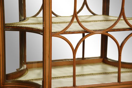 LARGE PAINTED SATINWOOD WALL HANGING DISPLAY CABINET - ADDITIONAL PHOTO 4