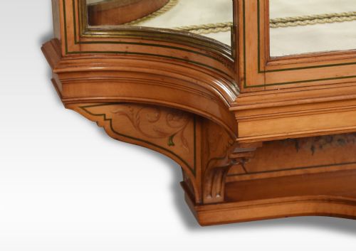 LARGE PAINTED SATINWOOD WALL HANGING DISPLAY CABINET - ADDITIONAL PHOTO 5