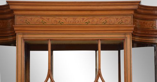 LARGE PAINTED SATINWOOD WALL HANGING DISPLAY CABINET - ADDITIONAL PHOTO 6