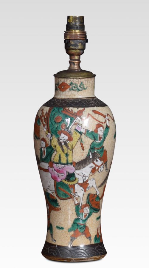 Japanese Crackle Glaze Vase Lamp