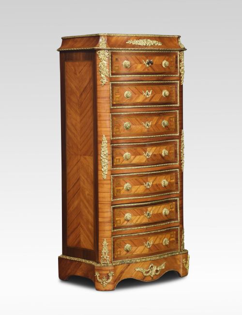 Serpentine Fronted Kingwood Tall Chest of Drawers