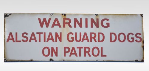 Early 20th Century Enamelled Alsatian Sign