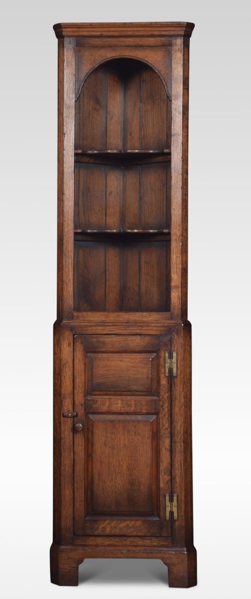Narrow Oak Floor Standing Corner Cupboard