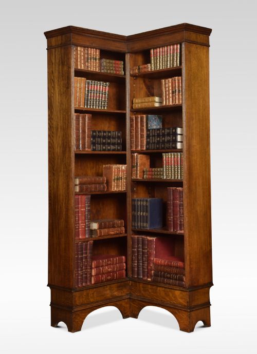 Oak Corner Open Bookcase