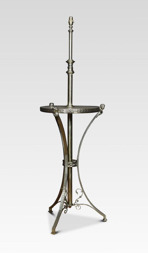 BRASS AND ONYX ADJUSTABLE STANDARD LAMP - ADDITIONAL PHOTO 1
