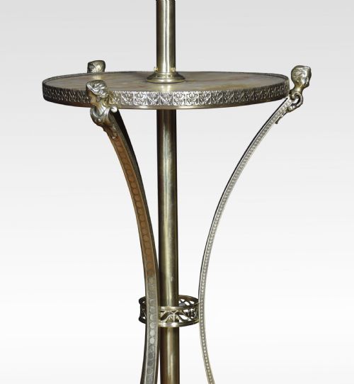 BRASS AND ONYX ADJUSTABLE STANDARD LAMP - ADDITIONAL PHOTO 2