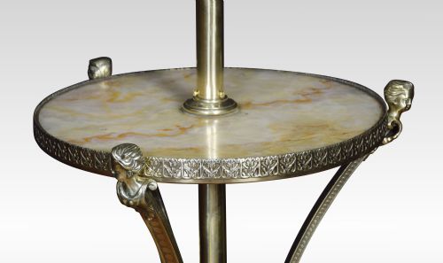 BRASS AND ONYX ADJUSTABLE STANDARD LAMP - ADDITIONAL PHOTO 3