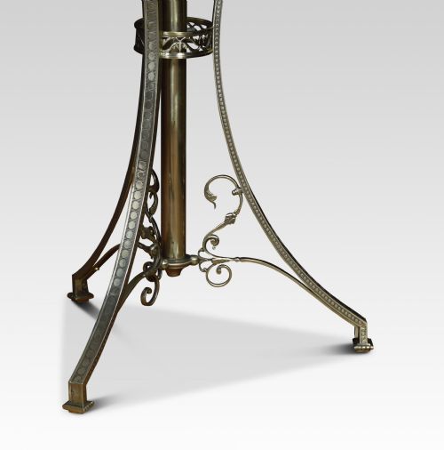 BRASS AND ONYX ADJUSTABLE STANDARD LAMP - ADDITIONAL PHOTO 4
