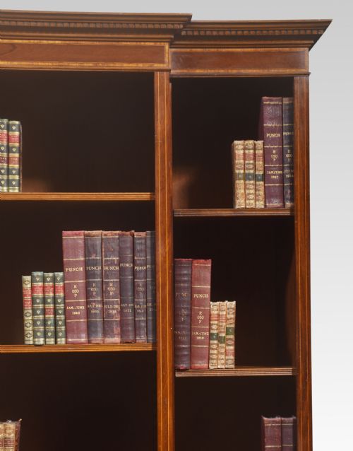 MAHOGANY INLAID BREAKFRONT BOOKCASE - ADDITIONAL PHOTO 1