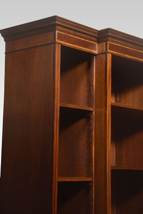 MAHOGANY INLAID BREAKFRONT BOOKCASE - ADDITIONAL PHOTO 8