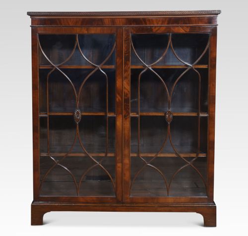 MAHOGANY TWO DOOR GLAZED BOOKCASE - ADDITIONAL PHOTO 8