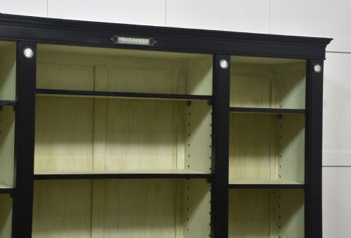 PAIR OF EBONISED WEDGWOOD OPEN BOOKCASES - ADDITIONAL PHOTO 3
