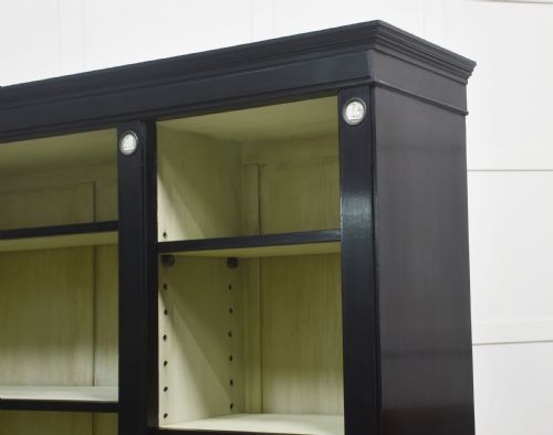 PAIR OF EBONISED WEDGWOOD OPEN BOOKCASES - ADDITIONAL PHOTO 4