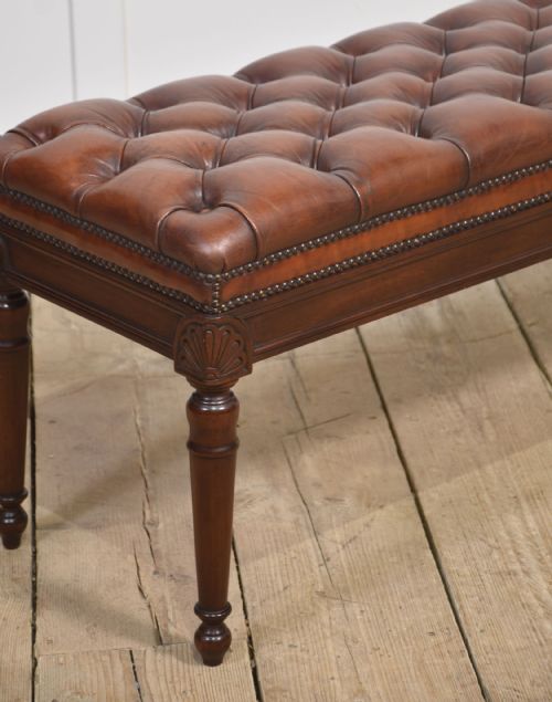 19TH CENTURY LEATHER STOOL - ADDITIONAL PHOTO 1