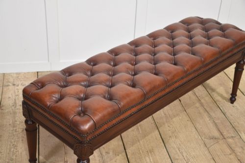 19TH CENTURY LEATHER STOOL - ADDITIONAL PHOTO 2