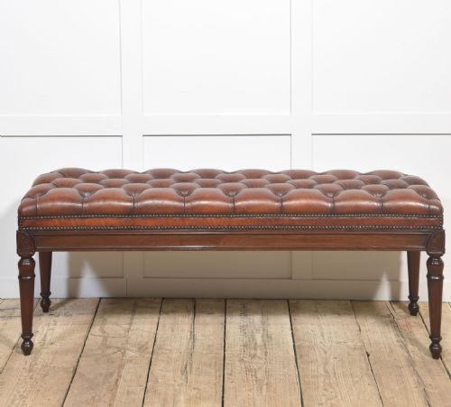 19TH CENTURY LEATHER STOOL - ADDITIONAL PHOTO 3