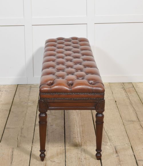 19TH CENTURY LEATHER STOOL - ADDITIONAL PHOTO 5
