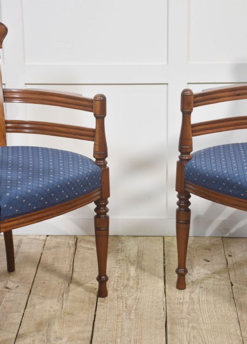 PAIR OF MAHOGANY ELBOW CHAIRS IN THE MANNER OF EW GODWIN - ADDITIONAL PHOTO 1