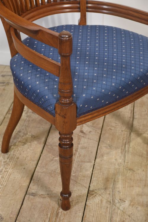 PAIR OF MAHOGANY ELBOW CHAIRS IN THE MANNER OF EW GODWIN - ADDITIONAL PHOTO 6