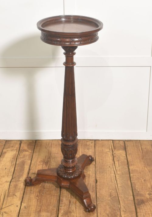 19th Century Carved Oak Plant Stand