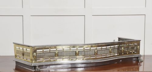 19th Century Regency Brass and Steel Fire Fender