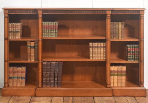 Regency Style Mahogany Breakfront Open Bookcase