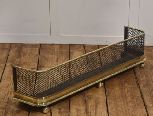 Brass and Steel Mesh Fireplace Fender