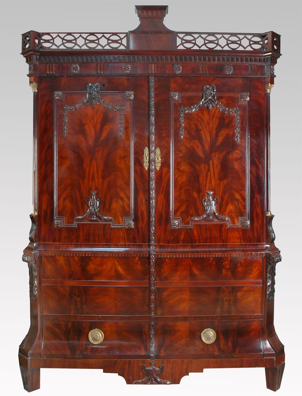 flame mahogany two door wardrobe 