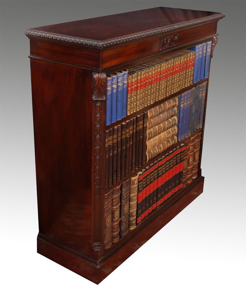Victorian mahogany open bookcase 