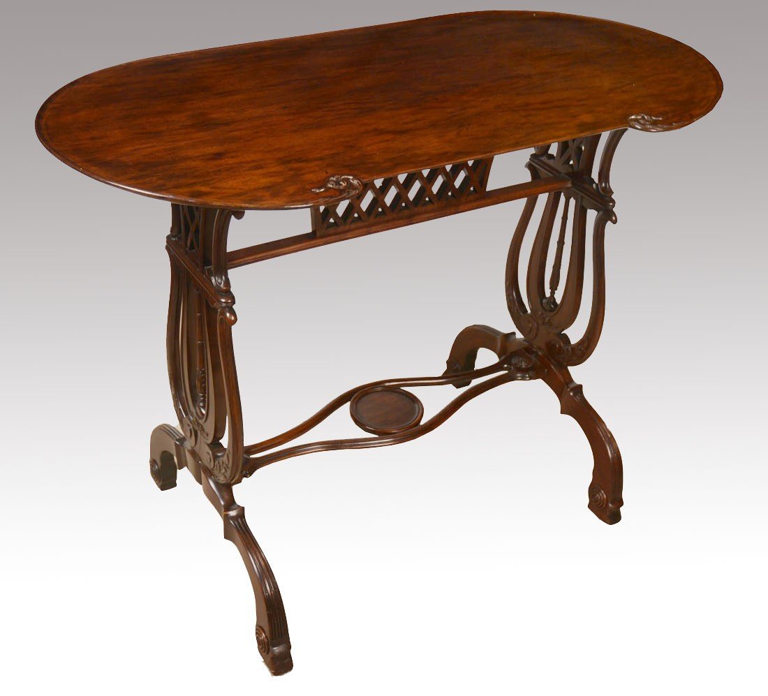  mahogany kidney shaped side table 