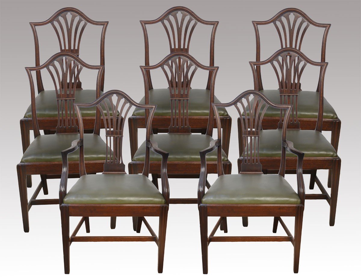 set of eight George III mahogany dining chairs