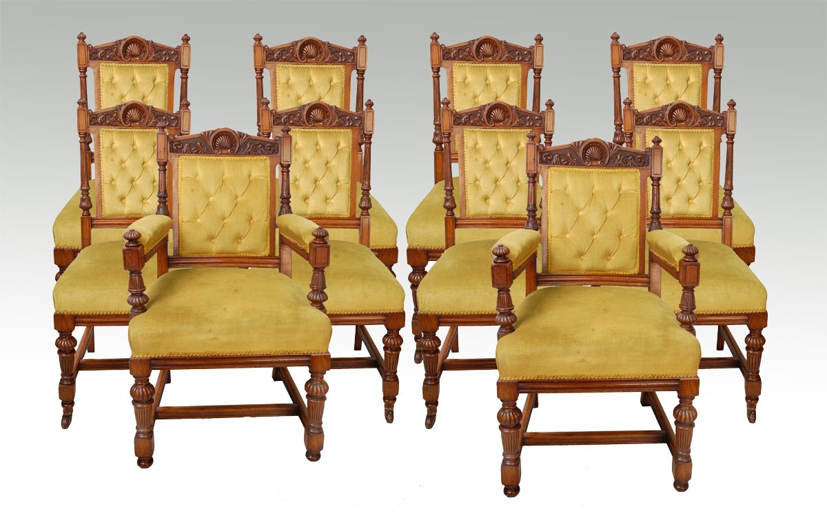 set of Ten Pollard oak dining chairs 
