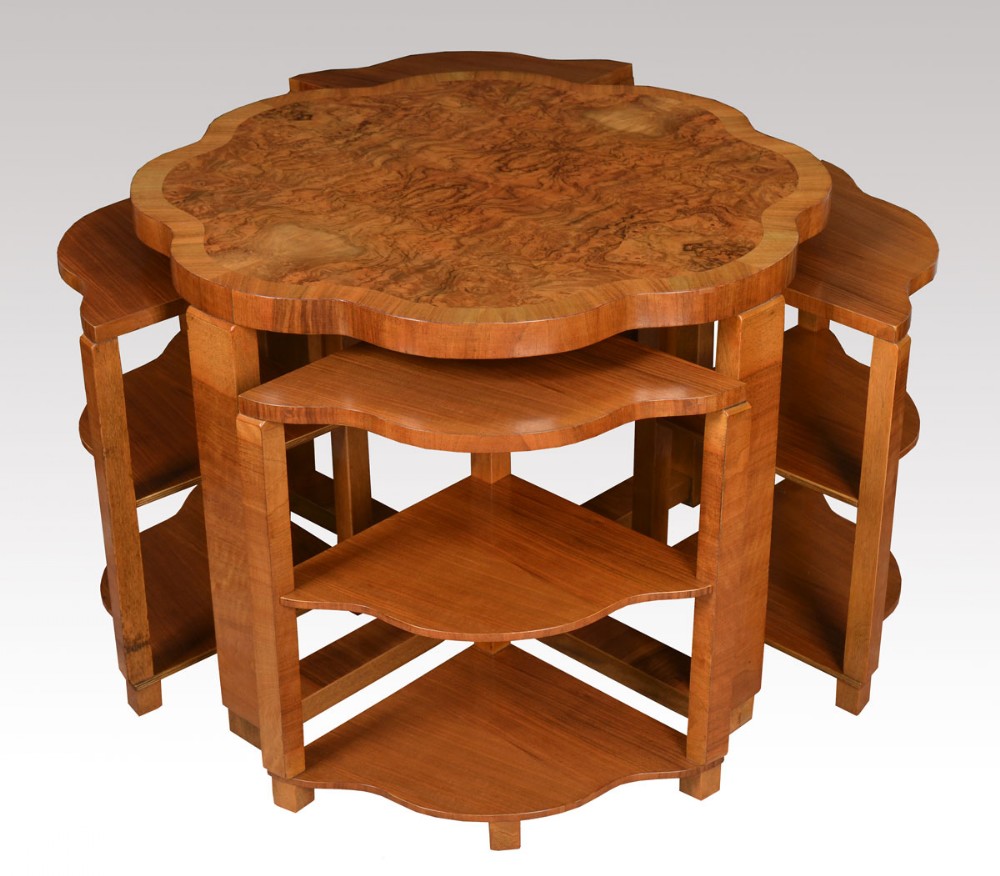 Art Deco burr walnut coffee table