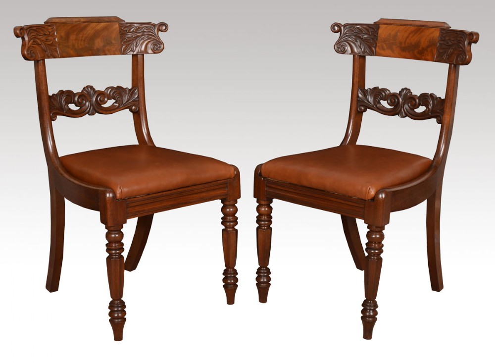 Pair of William IV mahogany side chairs