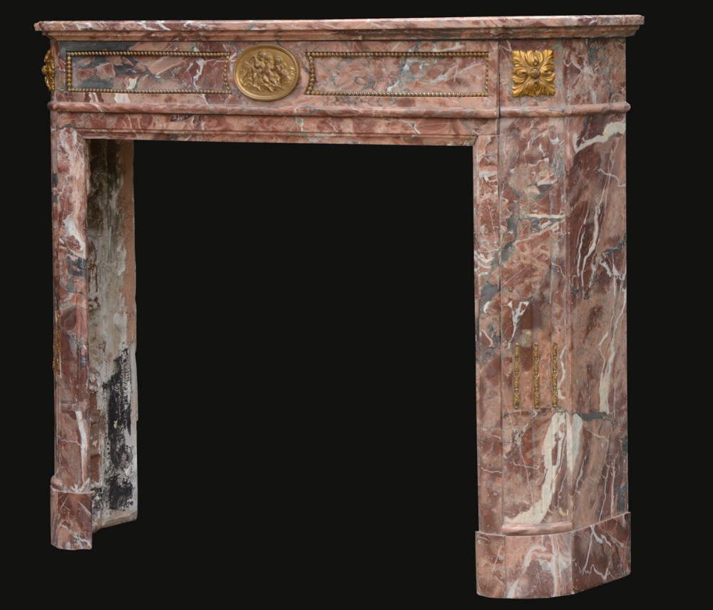 Red Vined marble fire surround 