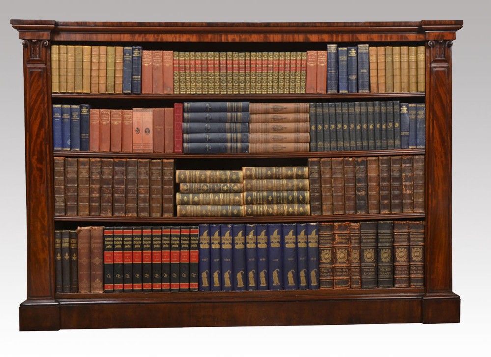 Large William IV mahogany open bookcase