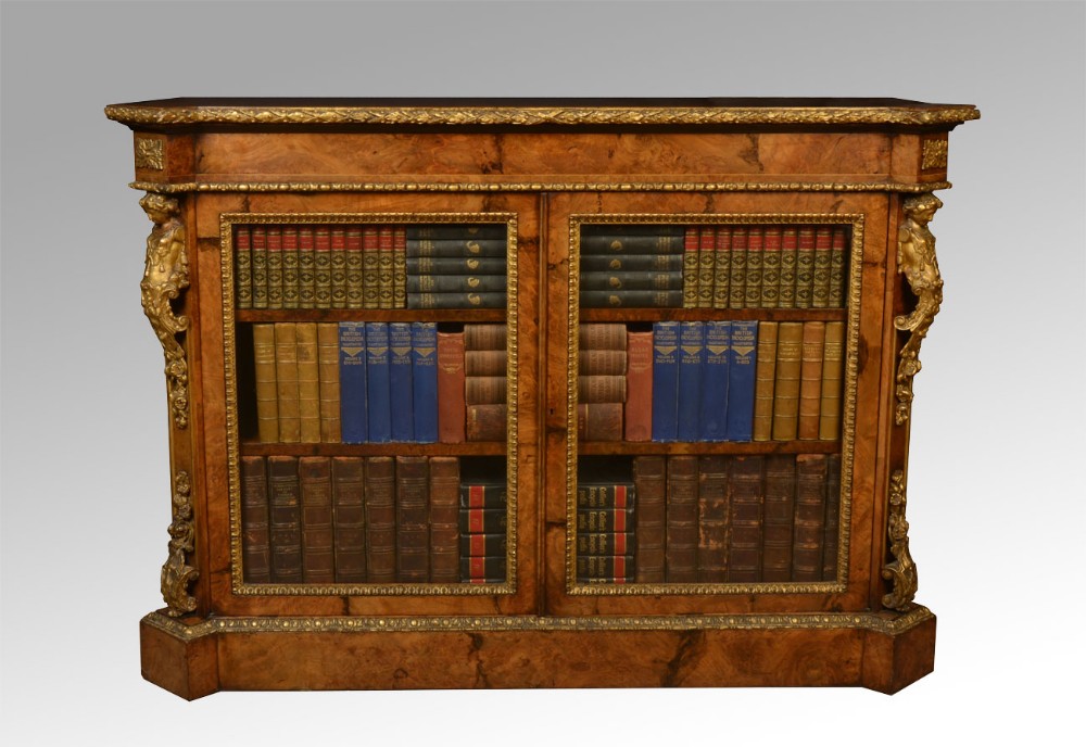 Burr walnut bookcase by Gillow