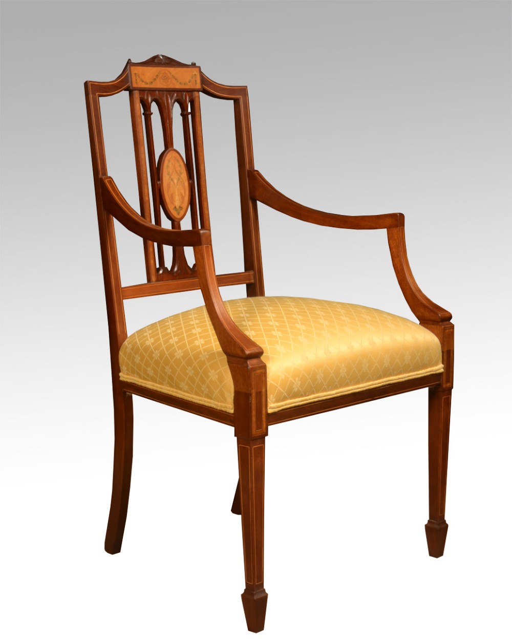 Edwardian inlaid armchair 
