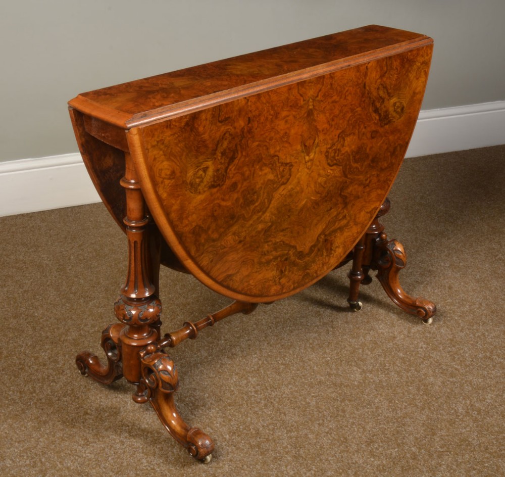 Victorian burr walnut Sutherland table 