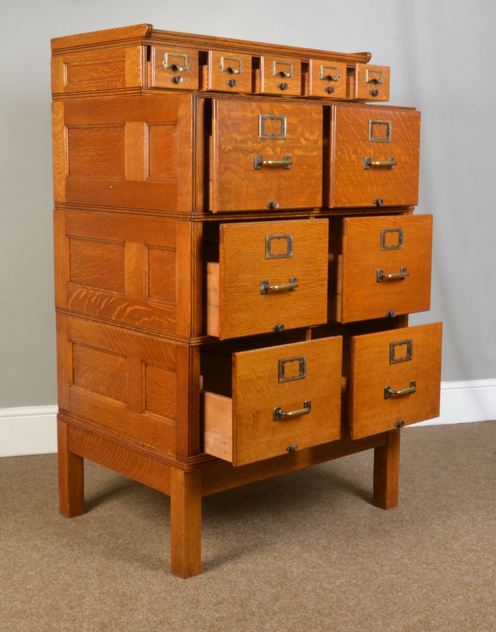 oak sectional filing cabinet
