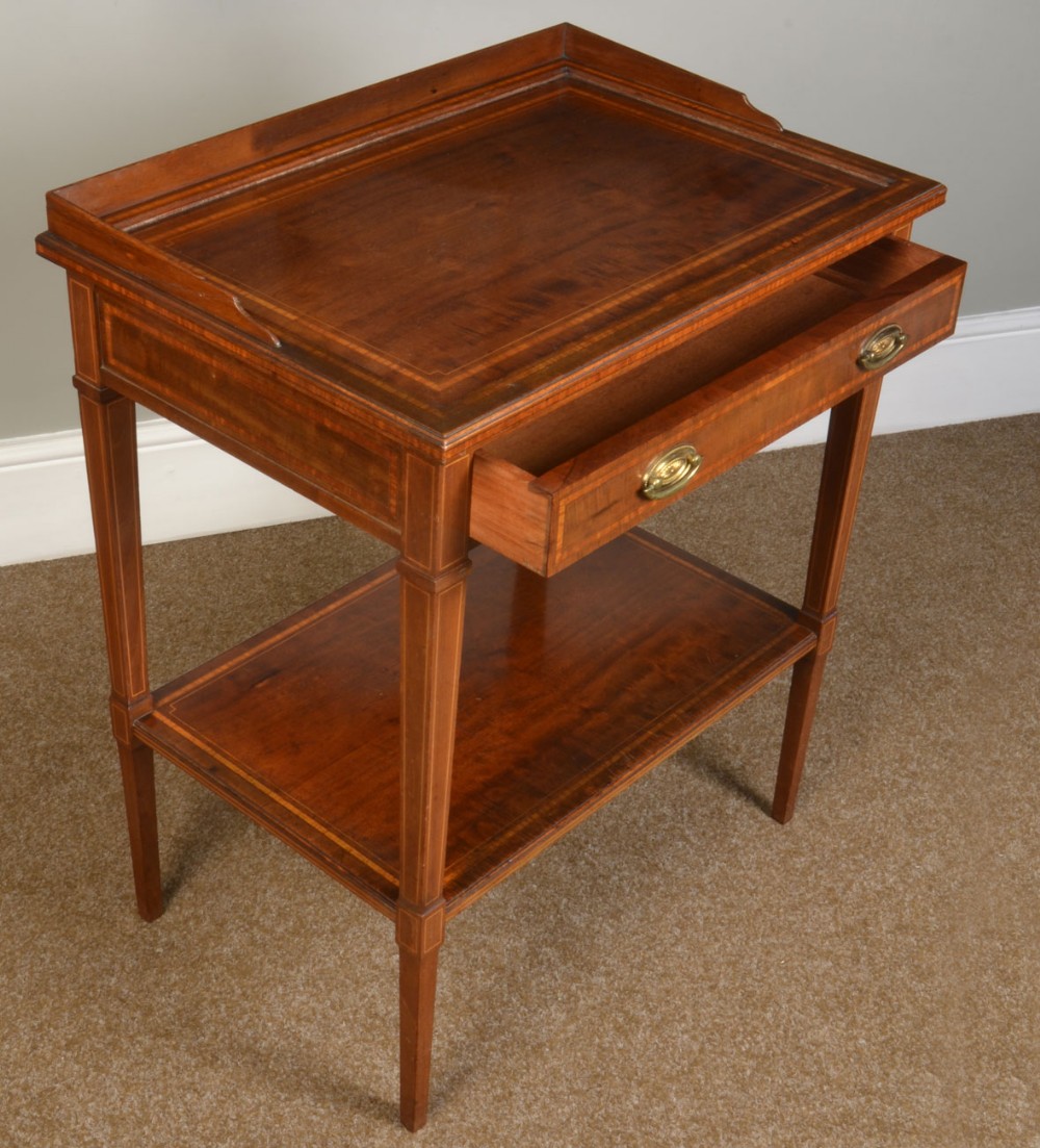 Edwardian mahogany and inlaid side table 